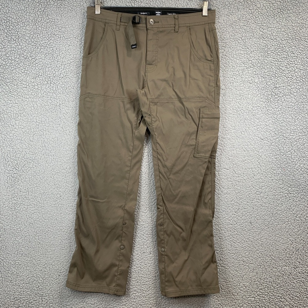 Prana Pants Men's 34x30 Stretch Zion II Relaxed Fit Straight Leg Brown